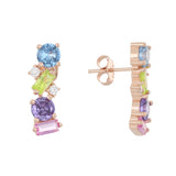 Orecchini Sparkle con zirconi irregolari colorati