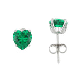 Orecchini Zircone Cuore Verde