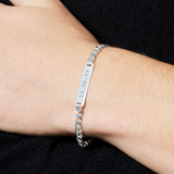 Bracciale targa uomo personalizzato argento
