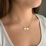 Collana tris di cuori con lettere