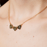 Collana tris di cuori con lettere