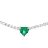 Collana Tennis con Cuore Verde