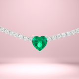 Collana Tennis con Cuore Verde