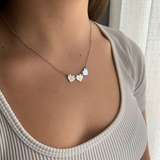 Collana tris di cuori con lettere