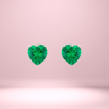 Orecchini Zircone Cuore Verde