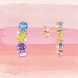 Orecchini Sparkle con zirconi irregolari colorati