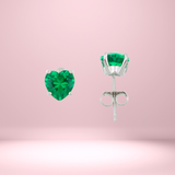 Orecchini Zircone Cuore Verde