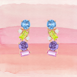 Orecchini Sparkle con zirconi irregolari colorati