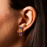 Orecchini Sparkle con zirconi irregolari colorati