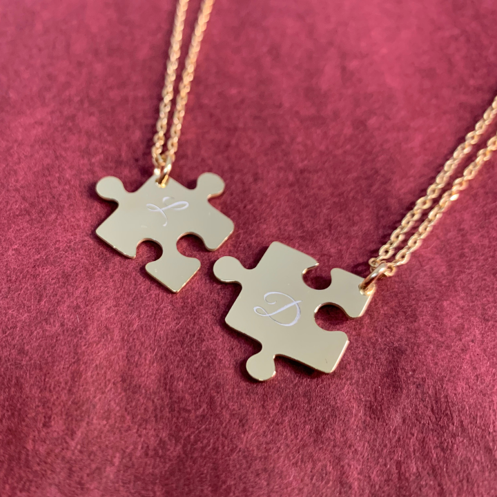 Couple Puzzle Necklace with Personalized Engraving Giuzi Gioielli