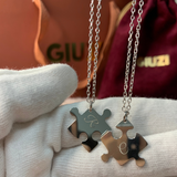 Collana puzzle di coppia con incisione