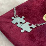 Collana puzzle di coppia con incisione