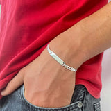 Bracciale targa uomo personalizzato argento