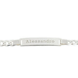 Bracciale targa uomo personalizzato argento