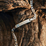 Bracciale targa uomo personalizzato argento