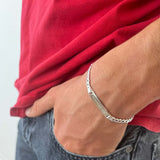 Bracciale targa uomo personalizzato argento