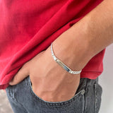 Bracciale targa uomo personalizzato argento