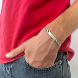 Bracciale targa uomo personalizzato fumé