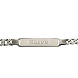Bracciale targa uomo personalizzato fumé