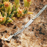 Bracciale targa uomo personalizzato fumé