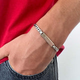 Bracciale targa uomo personalizzato fumé