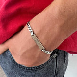 Bracciale targa uomo personalizzato fumé