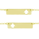 Bracciale targa con angelo placcato oro