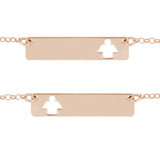 Bracciale targa oro rosé con angelo