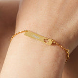 Bracciale personalizzato con targa placcato oro