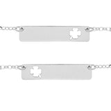 Bracciale catena e piastrina centrale quadrifoglio