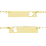 Bracciale catena e piastrina centrale quadrifoglio