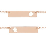 Bracciale catena e piastrina centrale quadrifoglio