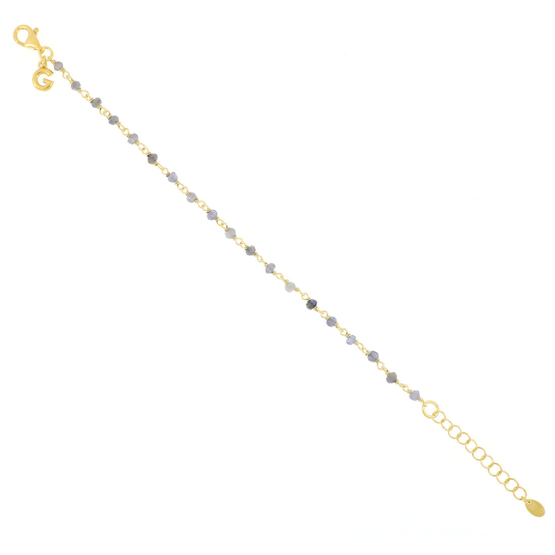 Bracciale con rosario grigio placcato oro