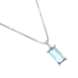 Collana con zircone acqua marina