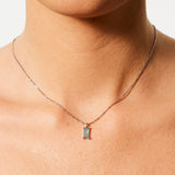 Collana con zircone acqua marina