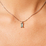 Collana con zircone acqua marina