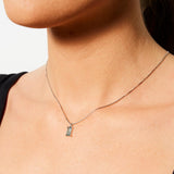 Collana con zircone acqua marina