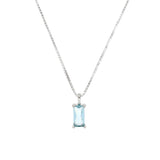 Collana con zircone acqua marina