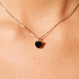 Collana con zircone cuore nero