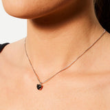 Collana con zircone cuore nero