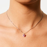 Collana con zircone cuore rosa