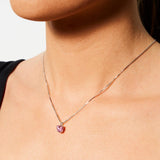 Collana con zircone cuore rosa