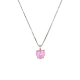 Collana con zircone cuore rosa