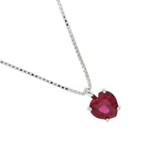 Collana con zircone cuore rosso