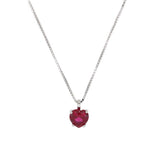 Collana con zircone cuore rosso