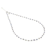 Collana in argento con rosario grigio di perline cangianti