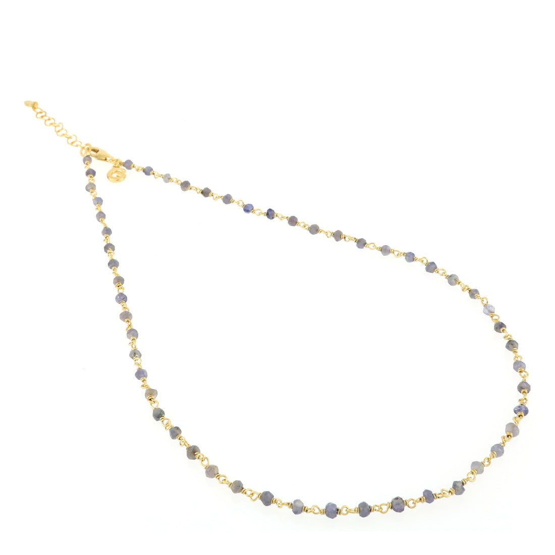 Collana rosario grigio versione oro