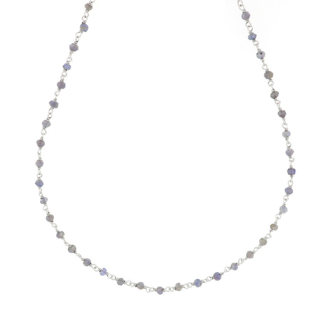 Collana rosario grigio in argento 925