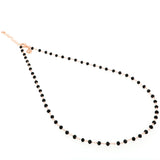 Collana oro rosa con perline nere a rosario
