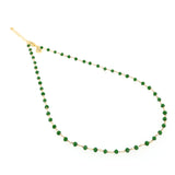 Collana oro con perline verdi, semplice e minimal